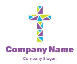 religious logo icon polygonal cross - logodesign.net