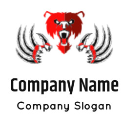 design an animal logo aggressive bear with claws