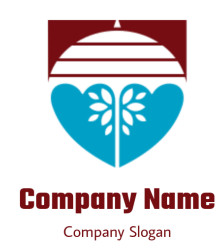 make an insurance logo dish with heart in shield