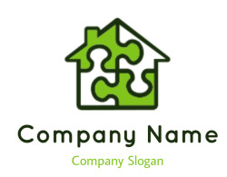 make a real estate logo line art puzzle house - logodesign.net