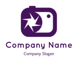 make a photography logo camera with lens