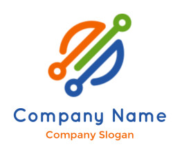 internet logo maker circuit wire forming circle with abstract person