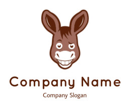 animal logo template line style donkey