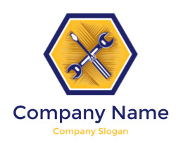 handyman logo online vintage screw and wrench crossed