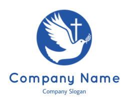 religious logo maker flying dove with Christian cross - logodesign.net