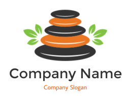 make a spa logo spa stone and leaves - logodesign.net