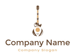 Abstract artistic representation of an acoustic guitar with a brown color scheme.