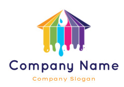 Vibrant logo featuring colorful ink droplets in rainbow hues.