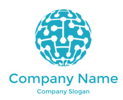 create an IT logo circuit wires globe - logodesign.net