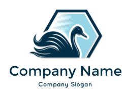 make an animal logo swan in hexagon - logodesign.net