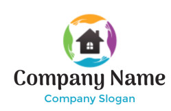 make an insurance logo hands around house - logodesign.net