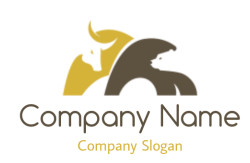 Stylized silhouette of a bull and bear representing stock market trends.