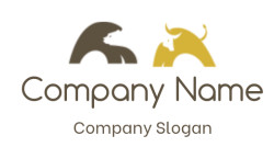 Stylized brown silhouette of a hare and yellow silhouette of a tortoise.
