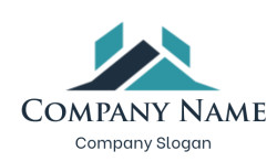 create a real estate logo abstract gable roof with chimney - logodesign.net