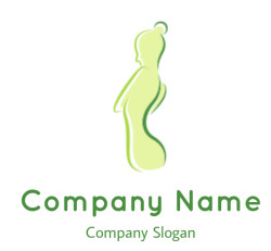 Abstract green silhouette with a curvy, smooth design