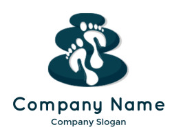 Illustration of footprints on stacked Zen stones representing balance and tranquility.