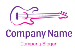 Abstract illustration of an electric guitar in purple and pink colors.