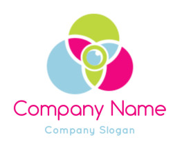photography logo template camera lens in overlap circles