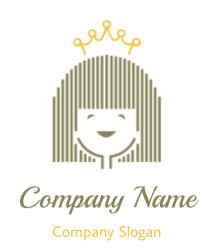 childcare logo online happy girl with crown - logodesign.net