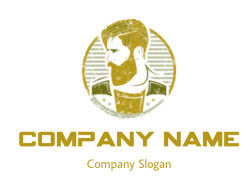 Stylized illustration of a bearded man in vintage graphic design.