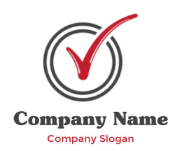 Red check mark within a circular icon symbolizing approval.