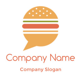 Icon of a burger designed as a speech bubble symbolizing communication.