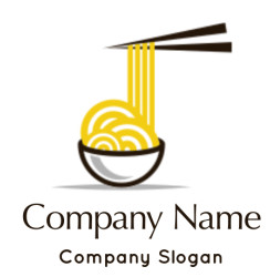 Illustration of noodles in a bowl being picked up by chopsticks.