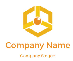 make a marketing logo iris inside hexagon
