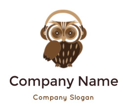 Cartoon illustration of an owl wearing headphones.