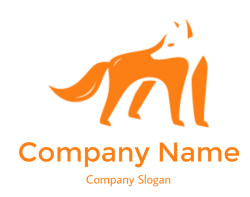 animal logo maker negative space fox  - logodesign.net