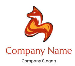 animal logo template fire fox line art - logodesign.net