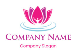 design a spa logo abstract yoga person in lotus flower