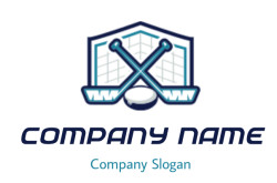 design a sports logo crossed ice hockey sticks
