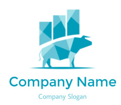 animal logo image origami bars on bull - logodesign.net