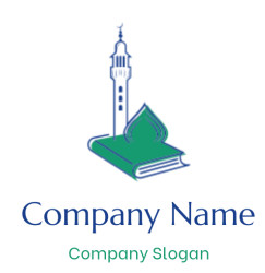 religious logo icon dome and minaret on book - logodesign.net