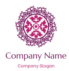 Intricate mandala with floral motifs in a circular design.