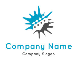 Abstract art featuring a two-toned guitar pick with blue and gray splashes.