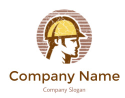 design a handyman logo grunge effect handyman wearing helmet