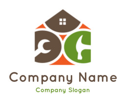 Icon of a house with a wrench and hammer representing home improvement.