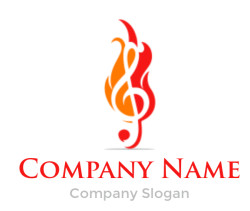 make a music logo flaming treble clef - logodesign.net