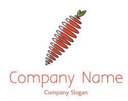 Illustration of a carrot with a spiral design and green top.