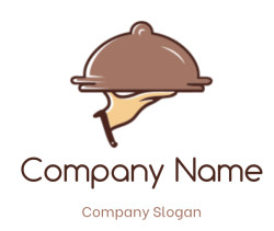 restaurant logo maker hand holding cloche - logodesign.net