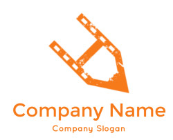 Graphic design of an orange pencil icon.