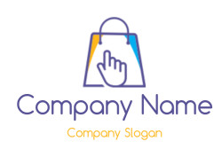 E-commerce icon depicting a shopping bag with a cursor.