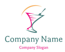 Stylized logo of a martini glass with a citrus twist.