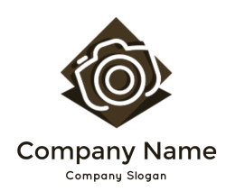 photography logo line camera square with shadow