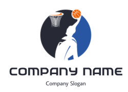 sports logo basketball player shooting hoop