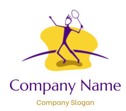 fitness logo maker profile man holding racket