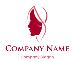 make a beauty logo side profile of woman face