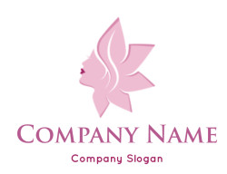 beauty logo image face profile on lotus flower